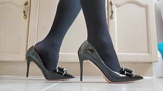 Smelling and Cumming on my Patent Bow High Heels - Part 1