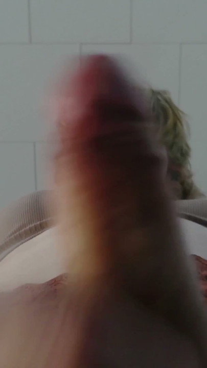 strawberry blonde femboy red lipstick tease - sports bra & fishnets cums on your face | Clip 1