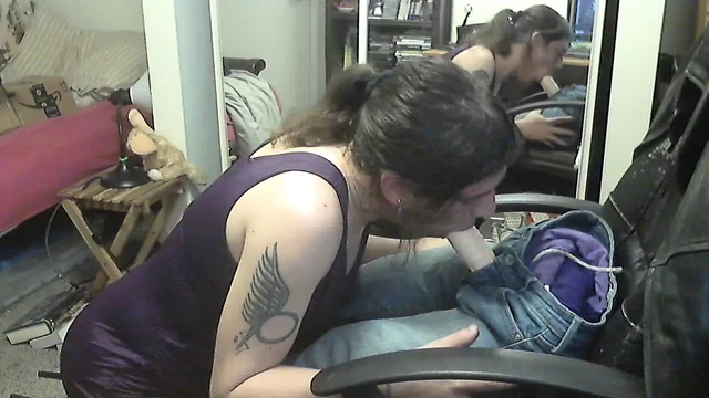 Jenn Gets a Load In Her Purple Dress