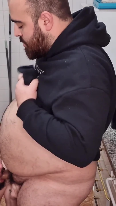 Hairy Bear Fucks My Mouth and Gives Me His Milk