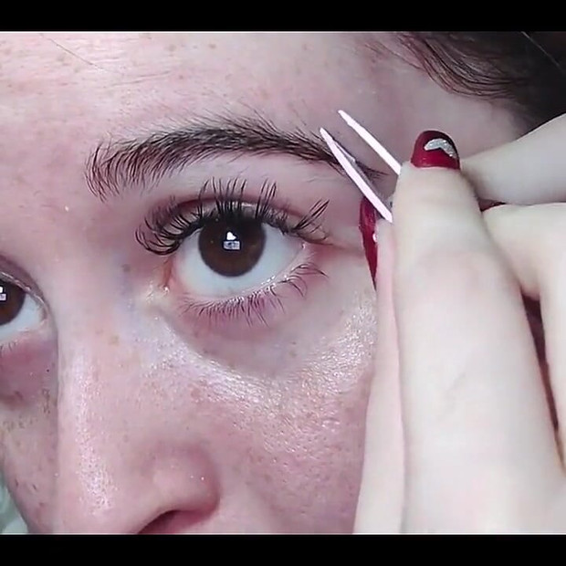 Tweezing My Eyebrows Close up