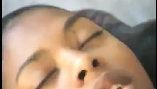 Big black guy licks pussy of naughty chocolate skinned chick and then fucks her on the bed