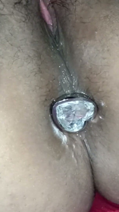 I shove my butt plug up my ass while massaging my clit from my fat pussy | Clip 1