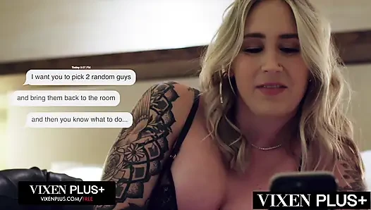 Vixenplus büyük zenci tombul sarışın subgirl için çifte penetrasyon
