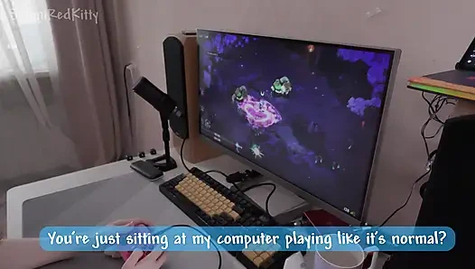 Очень грубо трахнул сводную сестру за возможность поиграть в компьютер