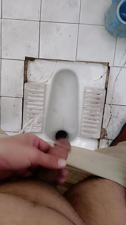 Doctor Doing handjob himself in hospital toilet