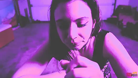 Trapped Slut pushed to Strip and Suck off Captor