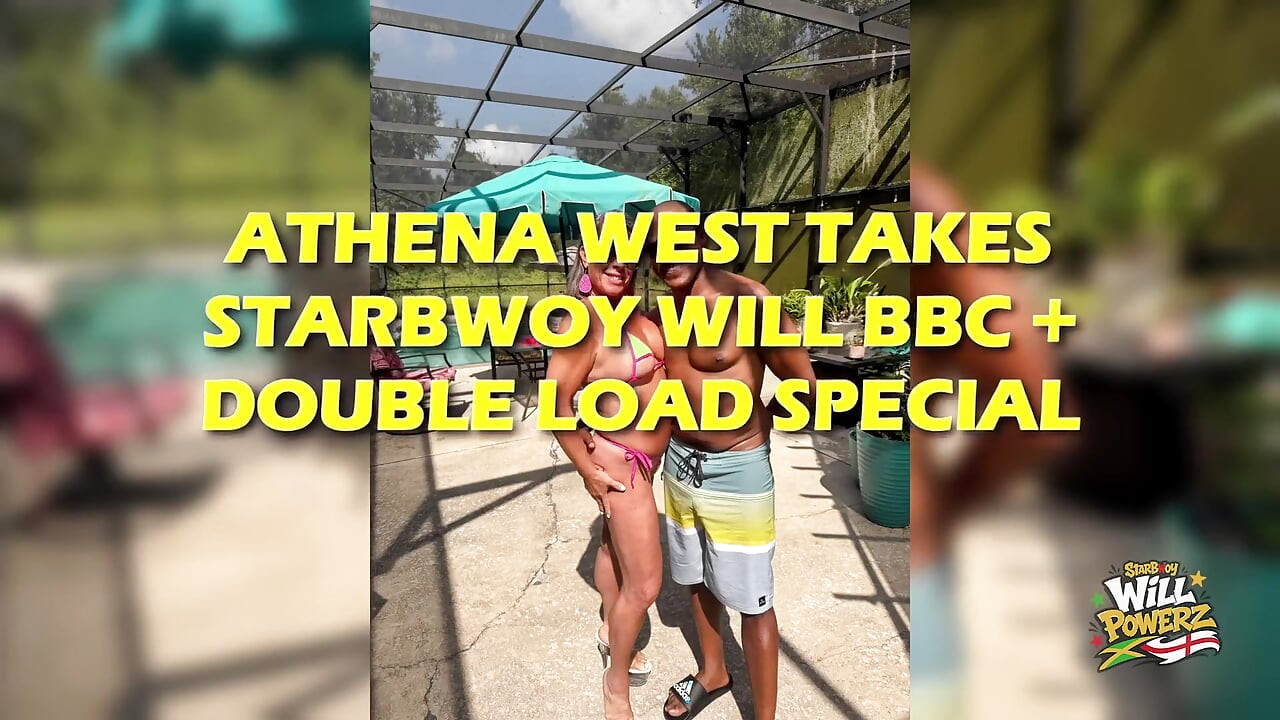 Athena West engole carga bbc em seguida, leva pátio ejaculação interna