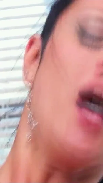 Emotional moment from "Petite Virgin Teen Seduced to Lesbian Strapon Sex by Hot MILF"