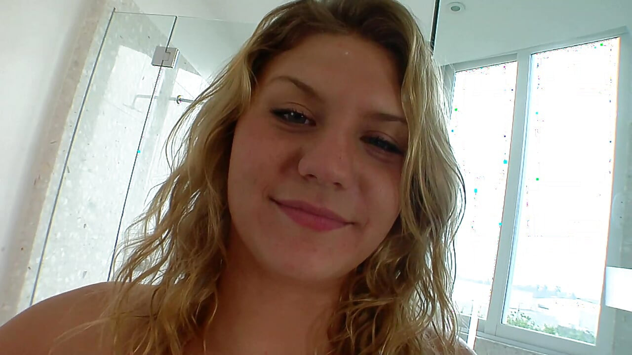 Busty blonde teen fucked hard and jizzed on big boobs