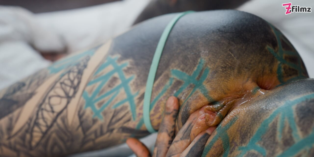 ANAL loving hippie gets fucked and cum covered by tattooed guy with big cock
