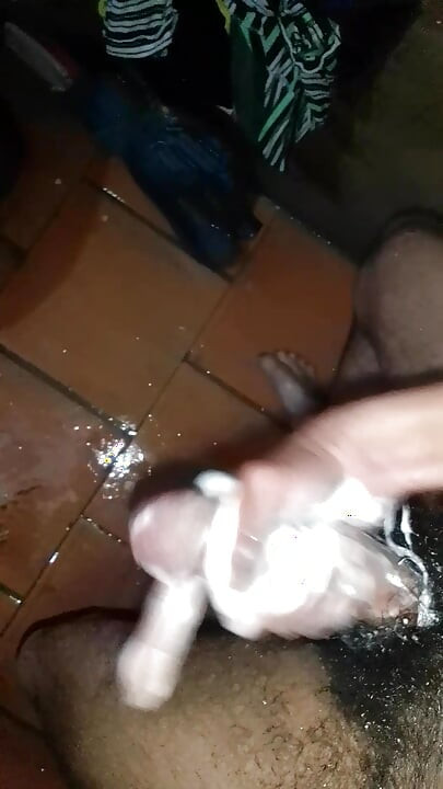 Pampering me in the bathroom