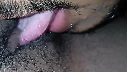 Sucking the sweaty pussy of the married believer after the service