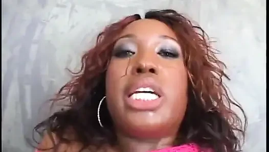 Redhead ebony with big tits gets her pussy destroyed by white guy