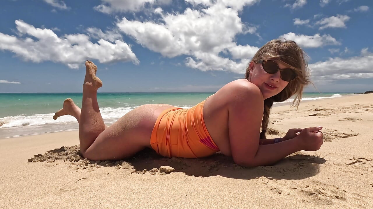 Naked Goddess on the Beach -aTease and Temptation