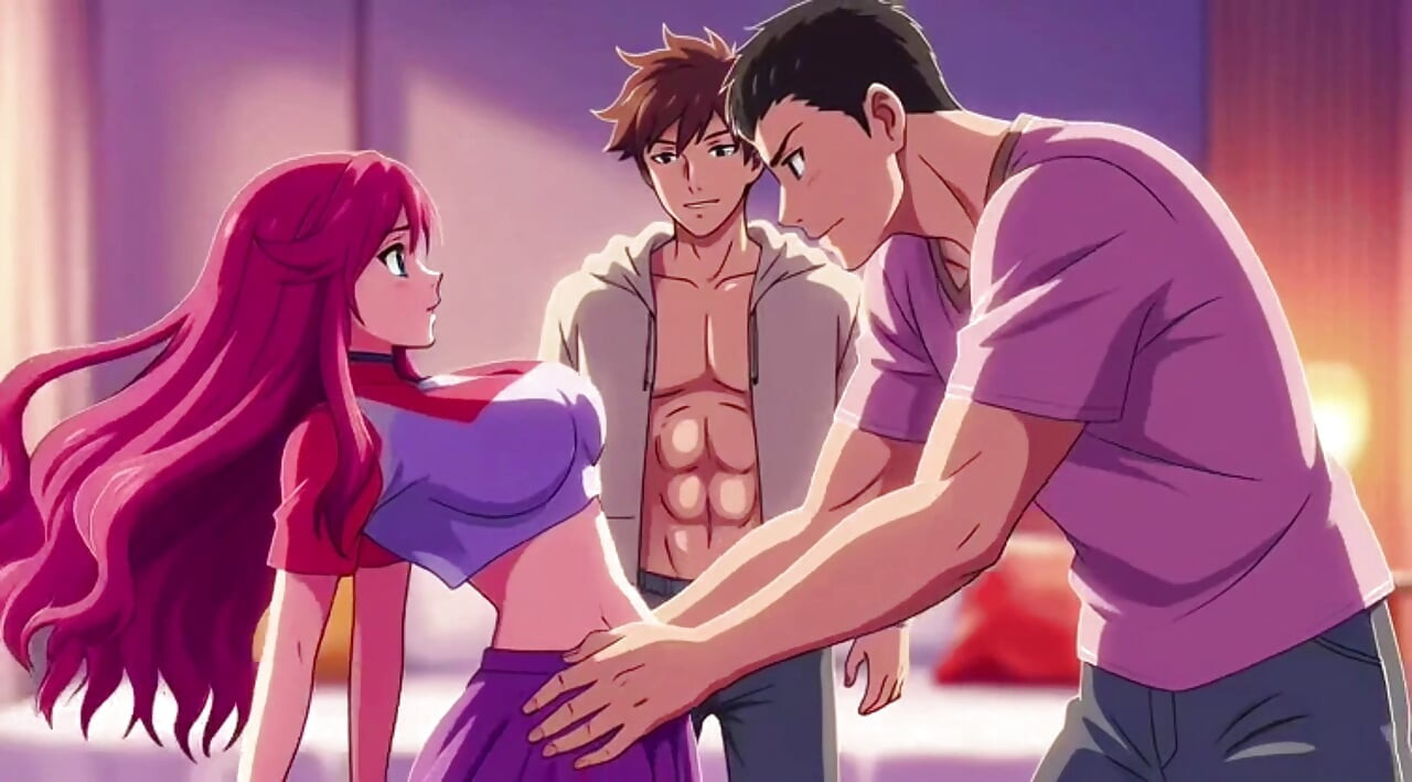 Step brother catches step sister fucking with boyfriend and joins them Threesome