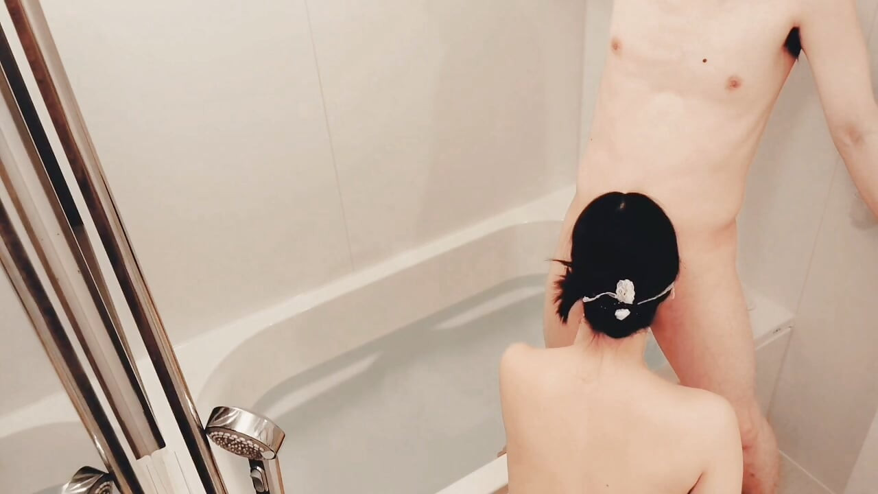 Bathing together with a cute, busty young wife. When she starts to feel pleasure from caressing me, I get to ejaculate from a. Home made amateur Private Shoot