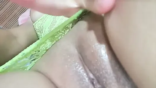 Stepsister wants to be hard with fingers Tight pussy fingering masturbation