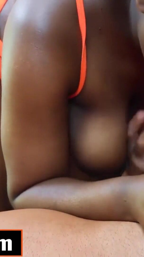 BIG TITS EBONY Swallowing Big White Cock DEEP In Amateur Casting | Clip 1