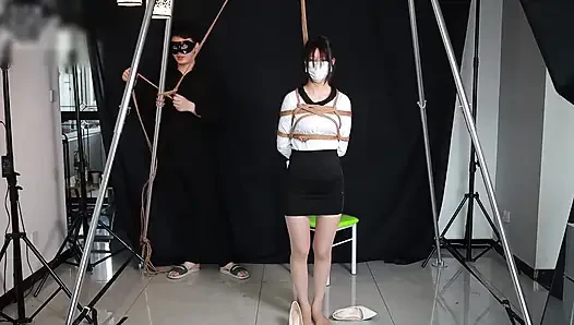 Stocked Office Lady Girlfriend, Rope Bondage Game