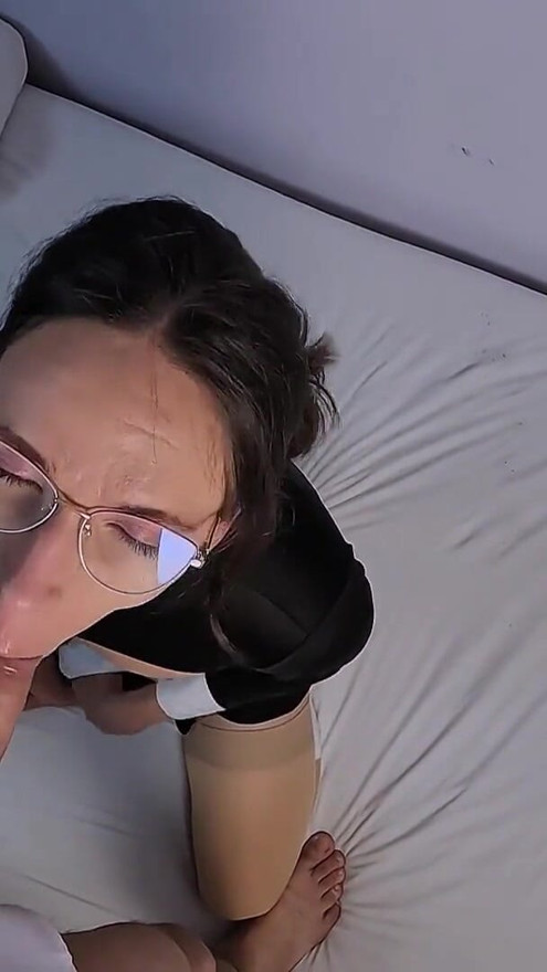 Sucking my boss's huge cock behind his wife's back | Clip 1