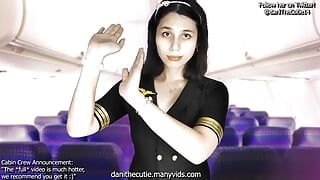 Hottie flight attendant DaniTheCutie lets you fuck her and cum on her face after you convince her during your hazy flight