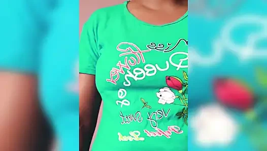 ammu t-shirt remove show big boobs and oil massage huge tits