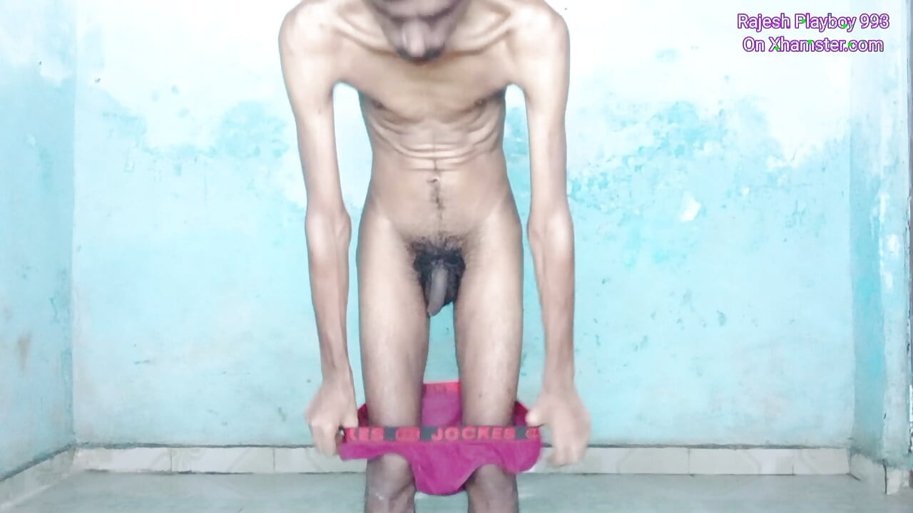 Rajesh Playboy 993 Masturbating Big Cock and Cumming in the Jar. Nude Stroking Handjob