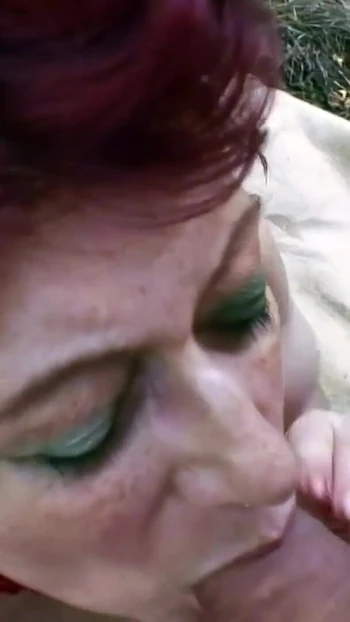 Epic moment from "75YO REDHEAD GRANDMA HAS POV OUTDOOR SEX WITH YOUNG GUY"