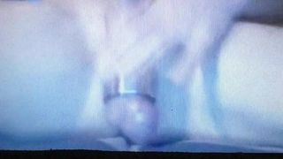 Huge hung cock with cock ring jerking