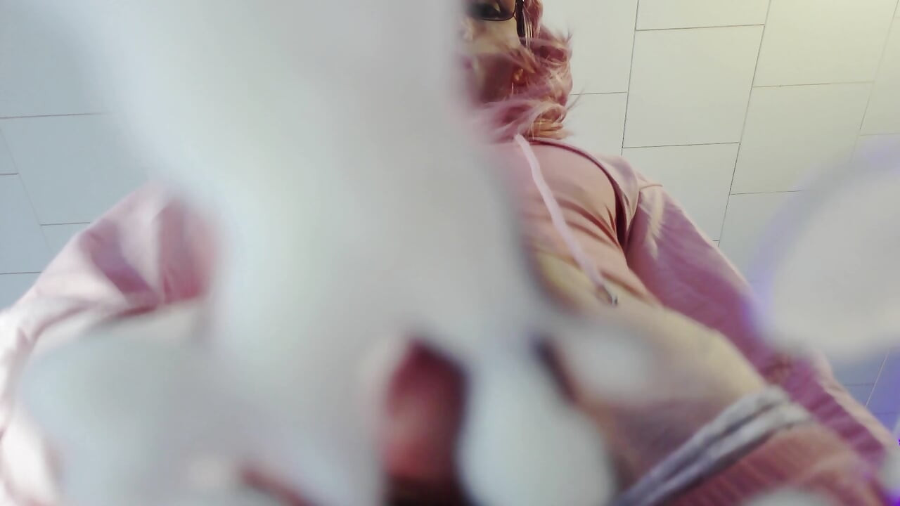 pink hair femboy gets up & feeds you cum - morning load on your face, smears and slaps with cock