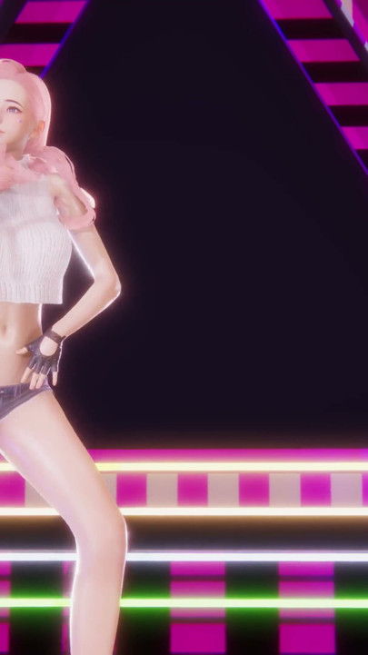 MMD NewJeans - Hype Boy - Ahri i Seraphine seksi Kpop ples League of Legends Hentai bez cenzure 4K 60FPS | Klip 1