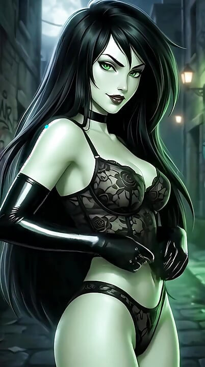 (AI dvara utpann) Shego, Elastigirl, Heloise Nerz aur Mavis