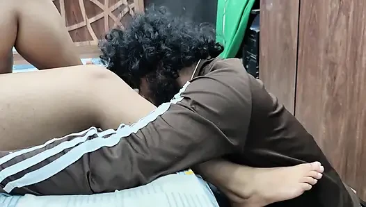 feet lick with ass kiss romance in nighty