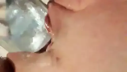 Stretching her hole ( bottle)