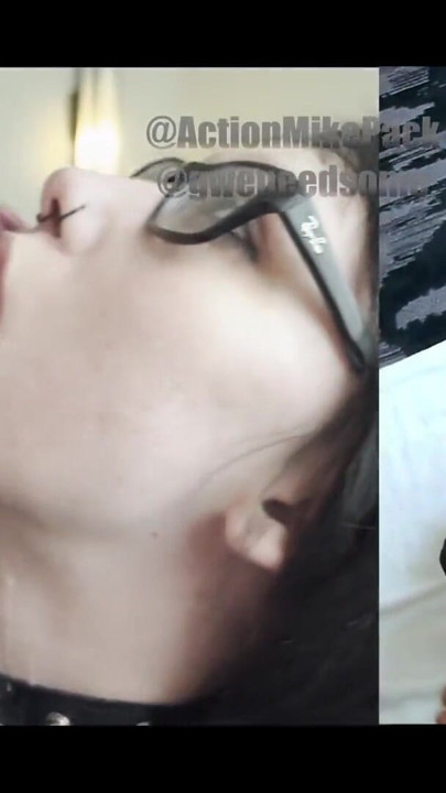18歳のエモ夢の女の子グウェン、信じられないほどスロッピーなディープスロートと睾丸のしゃぶりを見せる |クリップ1