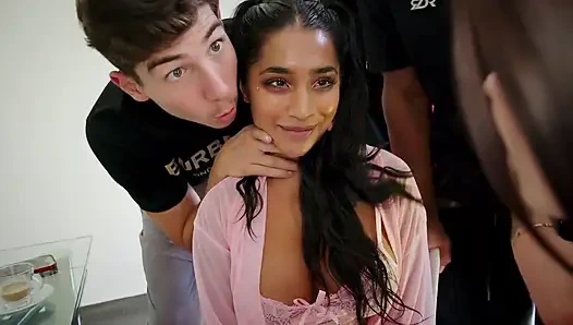 Interracial Gangbang with Rossavaxx and Yasminakhan Being Drilled by Two Bbcs and Three Huge White Cocks
