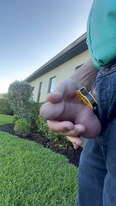 Outdoor, Cable Clamp Tightly Around My Dick And Balls