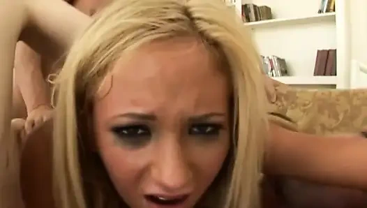 Two giant big cocks for a nasty blonde bitch