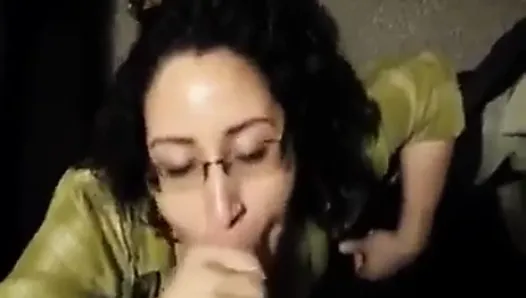 Hot Nerd Arabic Chick In Glasses Gives Awesome Blowjob