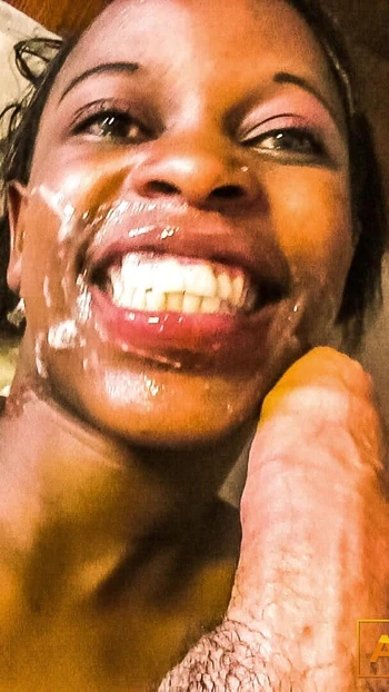 Unforgettable moment from "Ebony Amateur Teen Fucks and takes Facial In Casting"