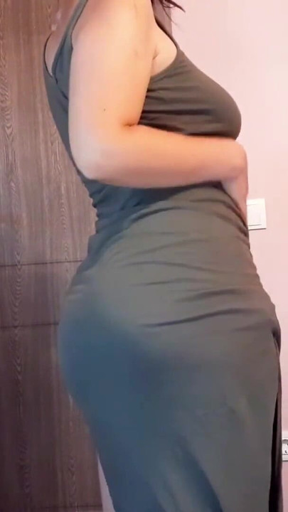 Powerful moment from "PAWG busty teen brunette latina farting and shaking it in long tight green dress"