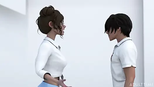 Hentai seks koleji 2. yarıyıl bölüm 2 - büyük memeli hentai hatunlar yarışmalarından sonra makaslıyor