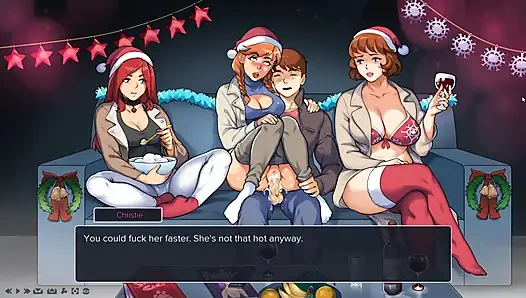 Merayakan Natal dengan ibu tiriku dia memberiku hadiah permainan porno yang sangat bahagia