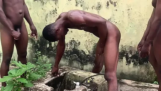 Threes-some with African top guys with massive 12 inches dick long