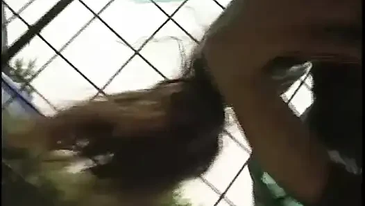 Dirty Slave in Fetish and Sexy Lingerie Fucked in Cage