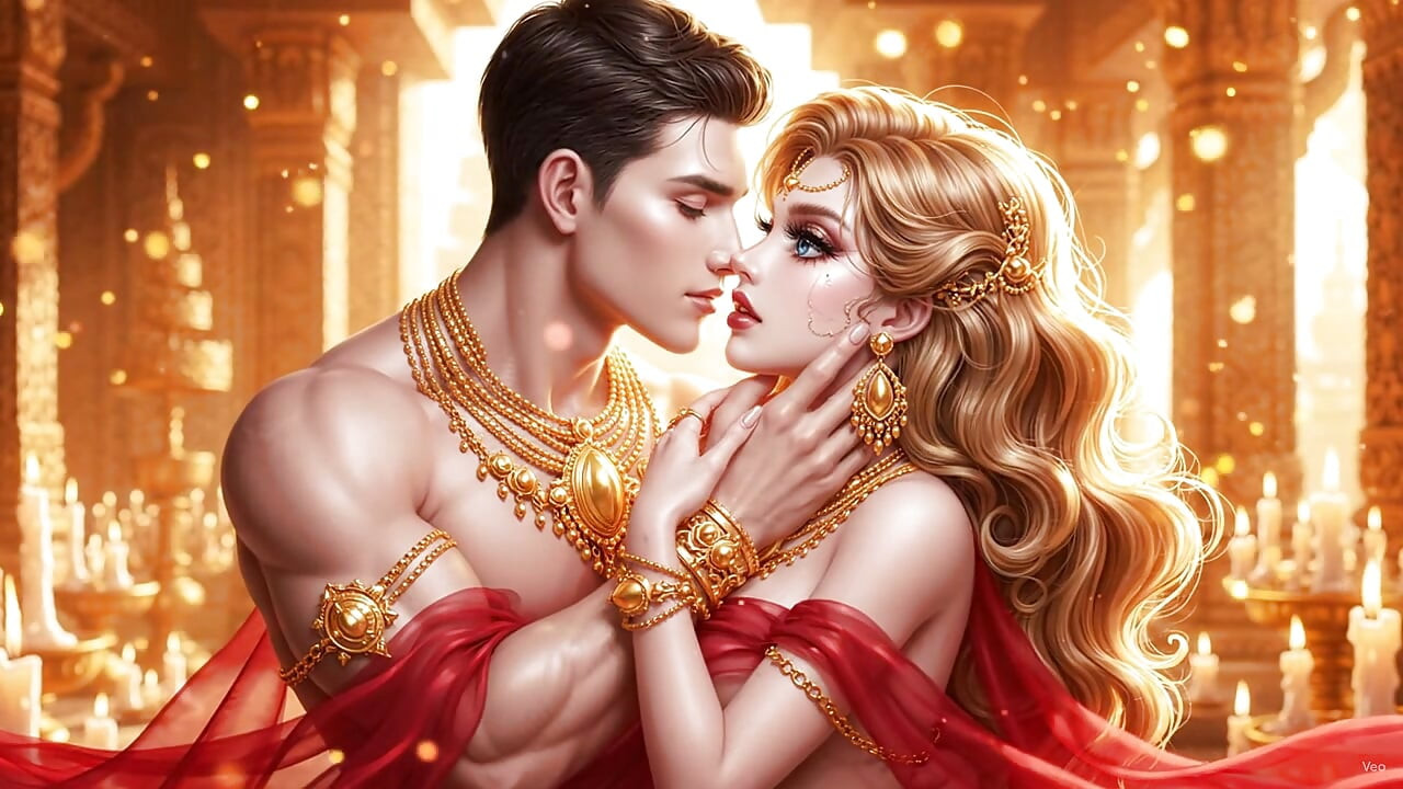 Hot chemistry of desi indian couple in the bedroom - Sexy girl with gold jewelry and muscular guy in full passion