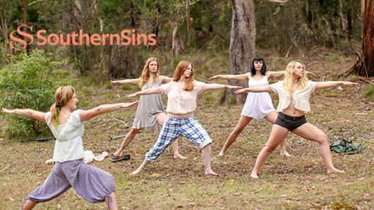 Outdoor Yoga Lesson with Lesbian Aussies