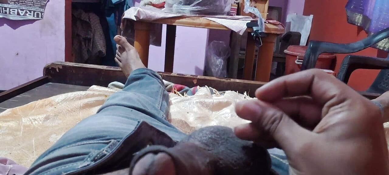 Part 1 Amateur solo dick stroking session in bedDaddy dick amateur masturbation hand job Big Daddy