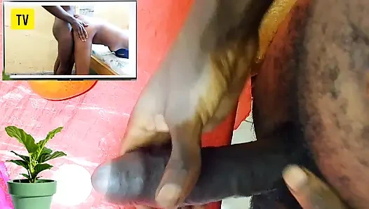 Hot male masturbation while watching porn movie acted by Dicksex & Givensex wet pussy, Enjoyed till my hard core got CUM